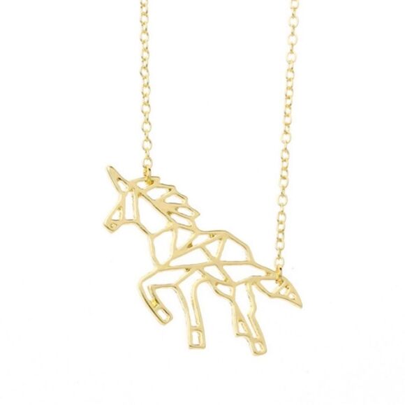 Trendy Jewels Geo Geometric Unicorn Necklace - Picture 1 of 2